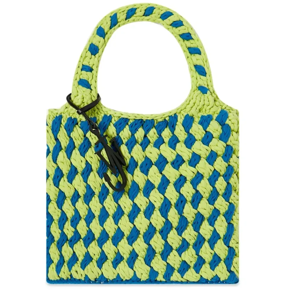 Flat Knitted Shopper Bag In Rainbow