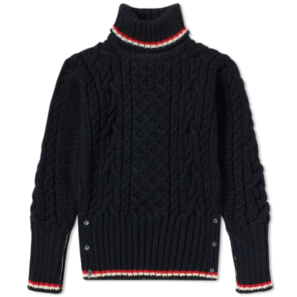 Aran Roll Neck Knit