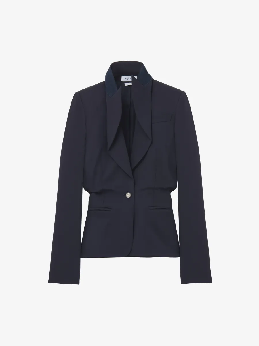 Folded Lapel Single-Breasted Jacket