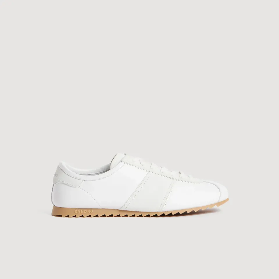 Leather running trainers