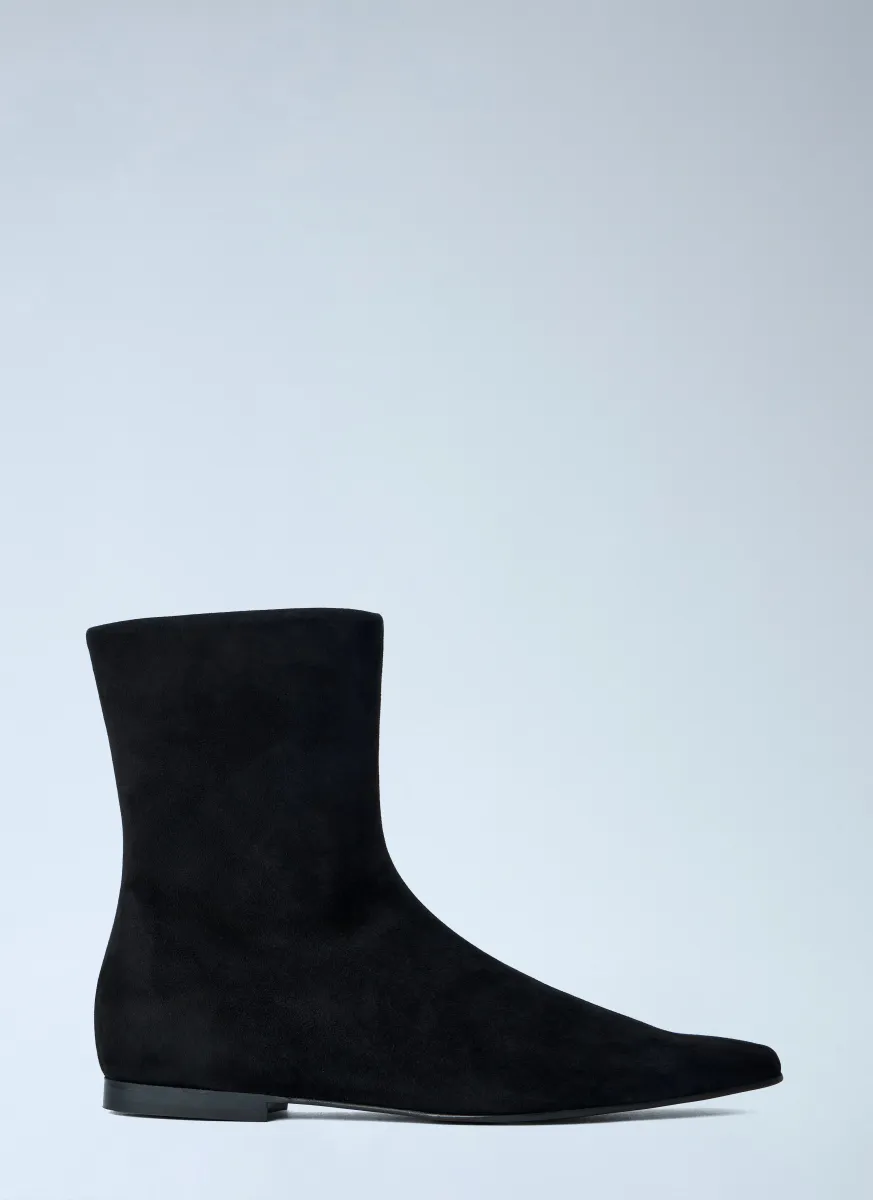 Zipped Suede Chelsea Boots