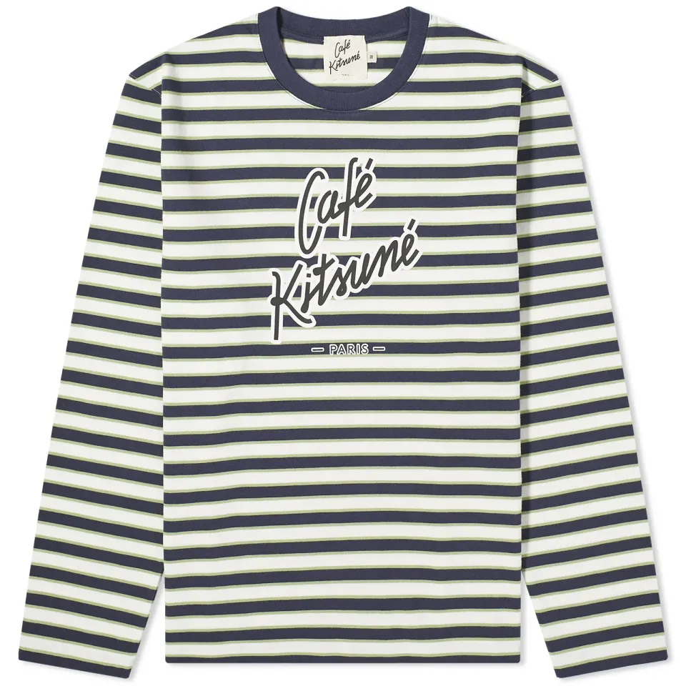 Cafe Kitsune Long Sleeve Striped Regular T-Shirt