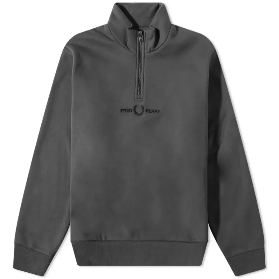 Embroidered Half Zip Sweat