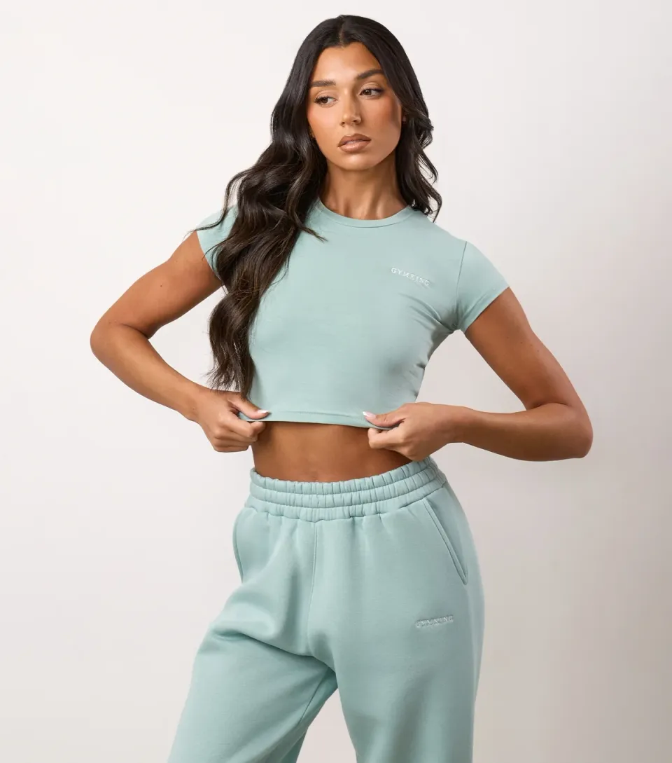 Women's Light Green 365 Cropped Jersey T-Shirt