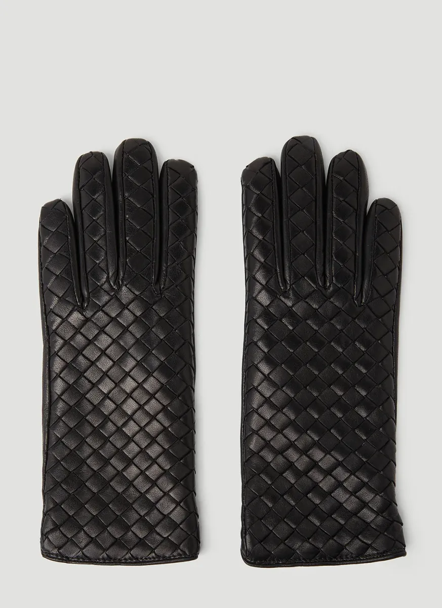 Intrecciato Leather Gloves