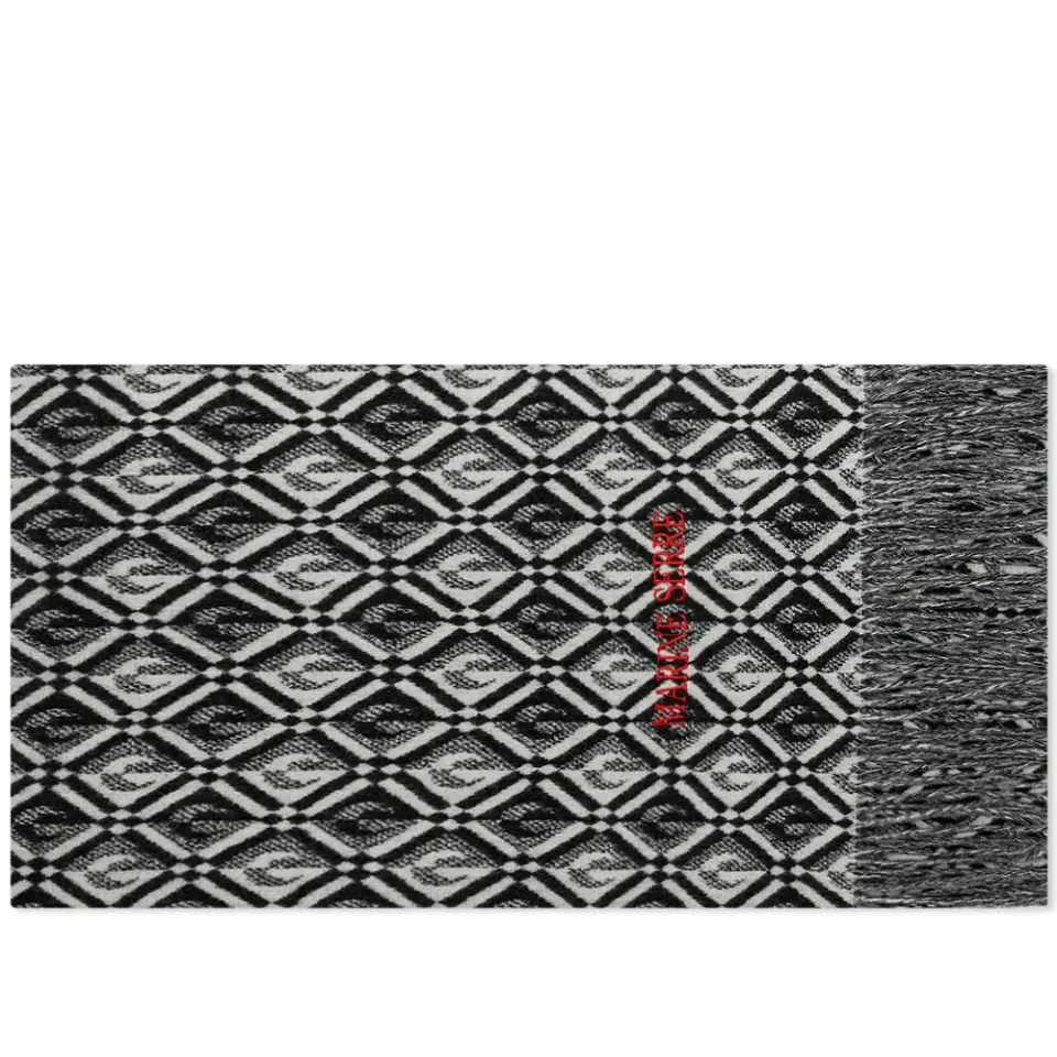 Moonogram Fringed Scarf