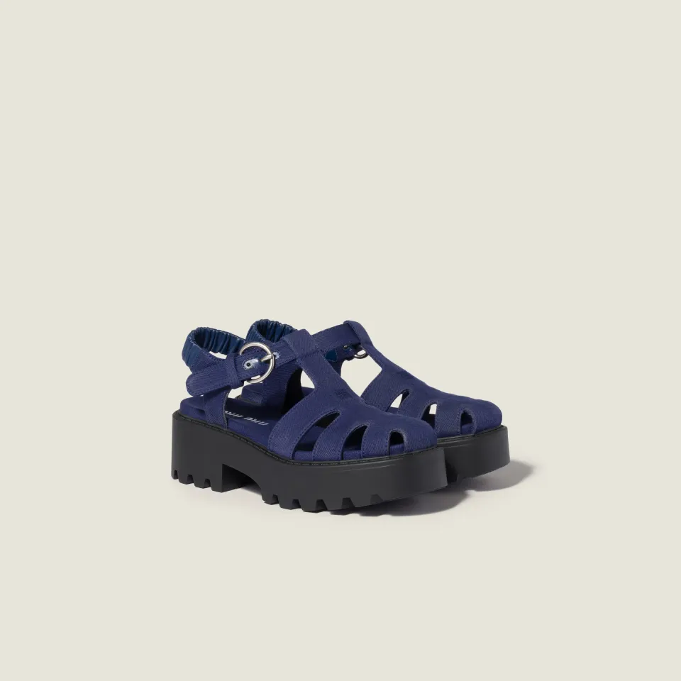 Gabardine sandals