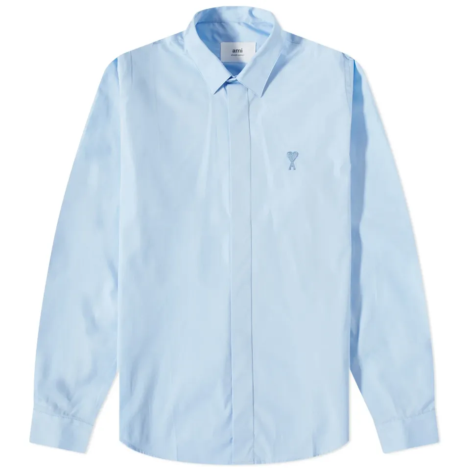 AMI Tonal Heart Button Down Shirt