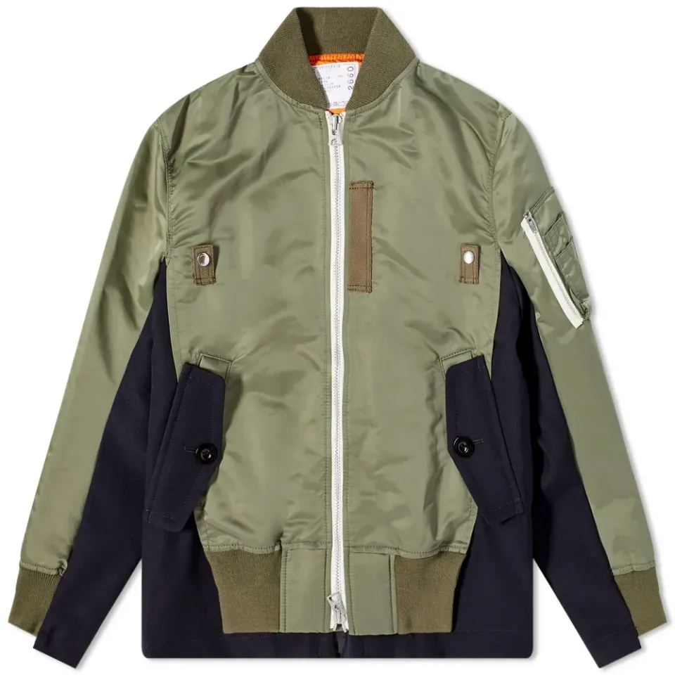 Wool And Nylon Ma-1 Jacket