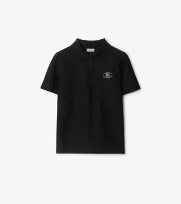 Cotton Polo Shirt in Black