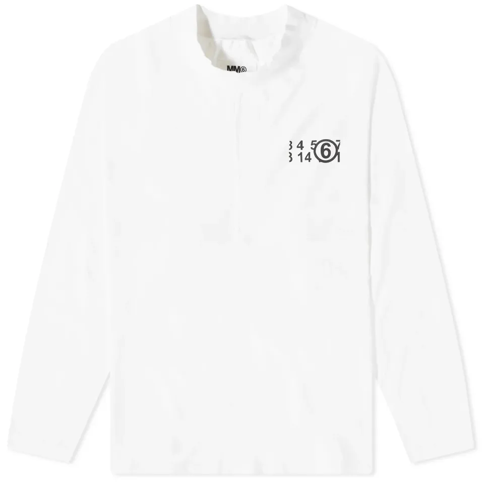 Number Logo Mock Neck Long Sleeve T-Shirt