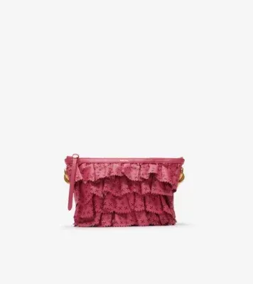 Mini Ruffle Bag in Nougat pink - Women, Leather