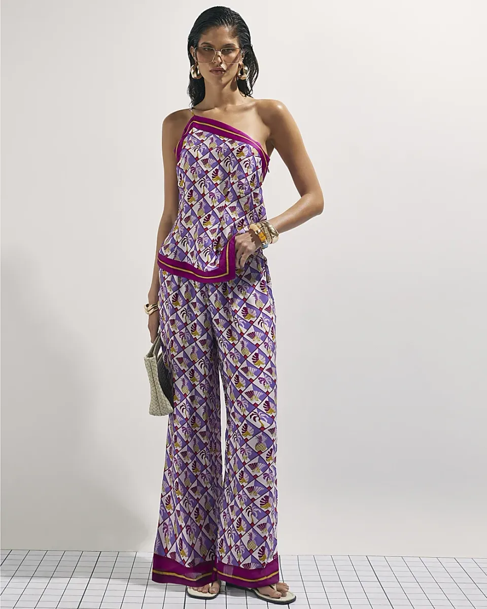 Geometric Pineapple Print Trousers