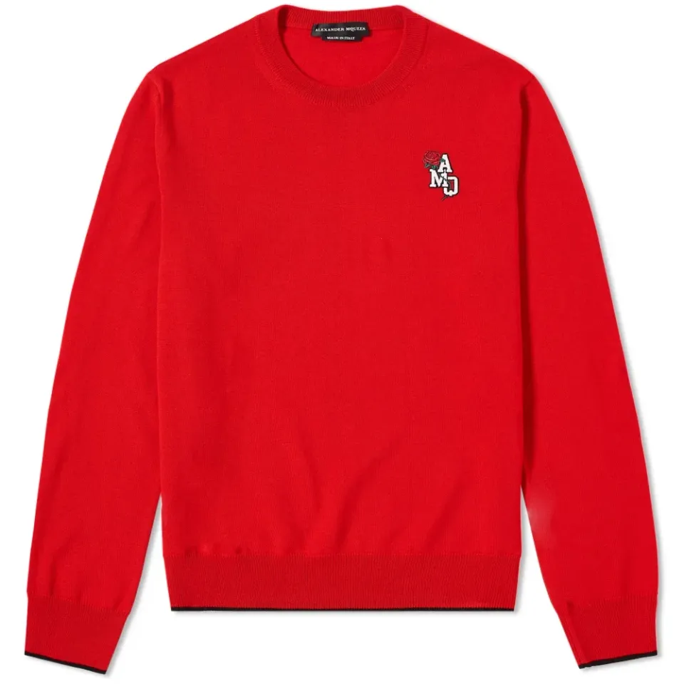 Embroidered Motif Crew Knit