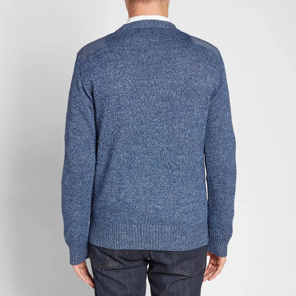 Shoulder Patch Crew Knit