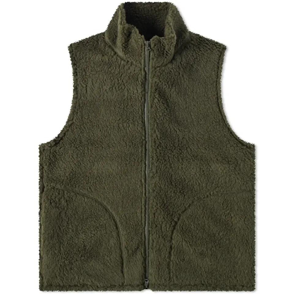 Stand Collar Boa Fleece Vest
