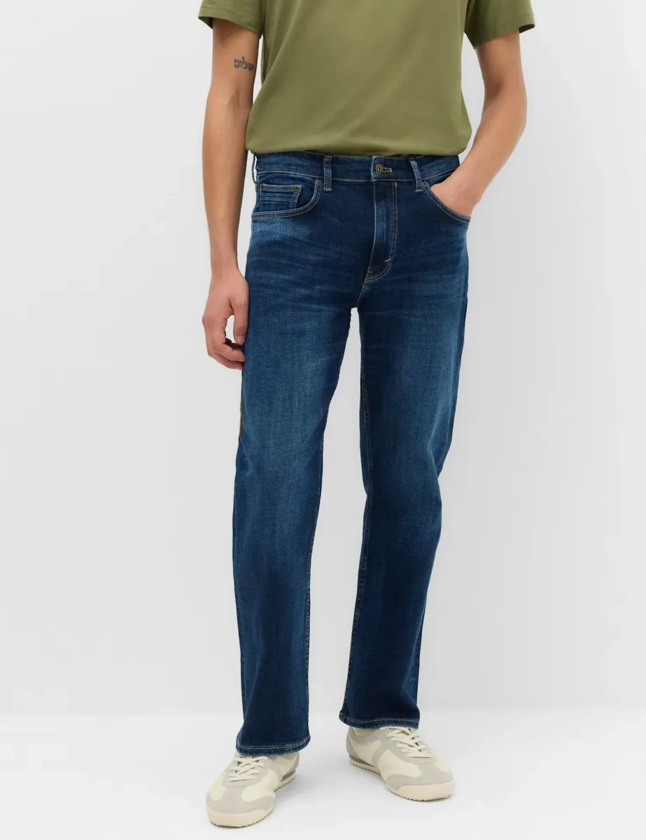 Straight Fit Authentic Stretch Jeans Indigo