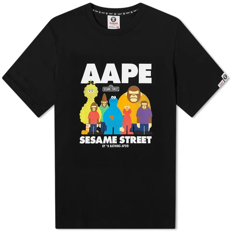 AAPE x Sesame Street AAPE Box Camo Elmo T-Shirt