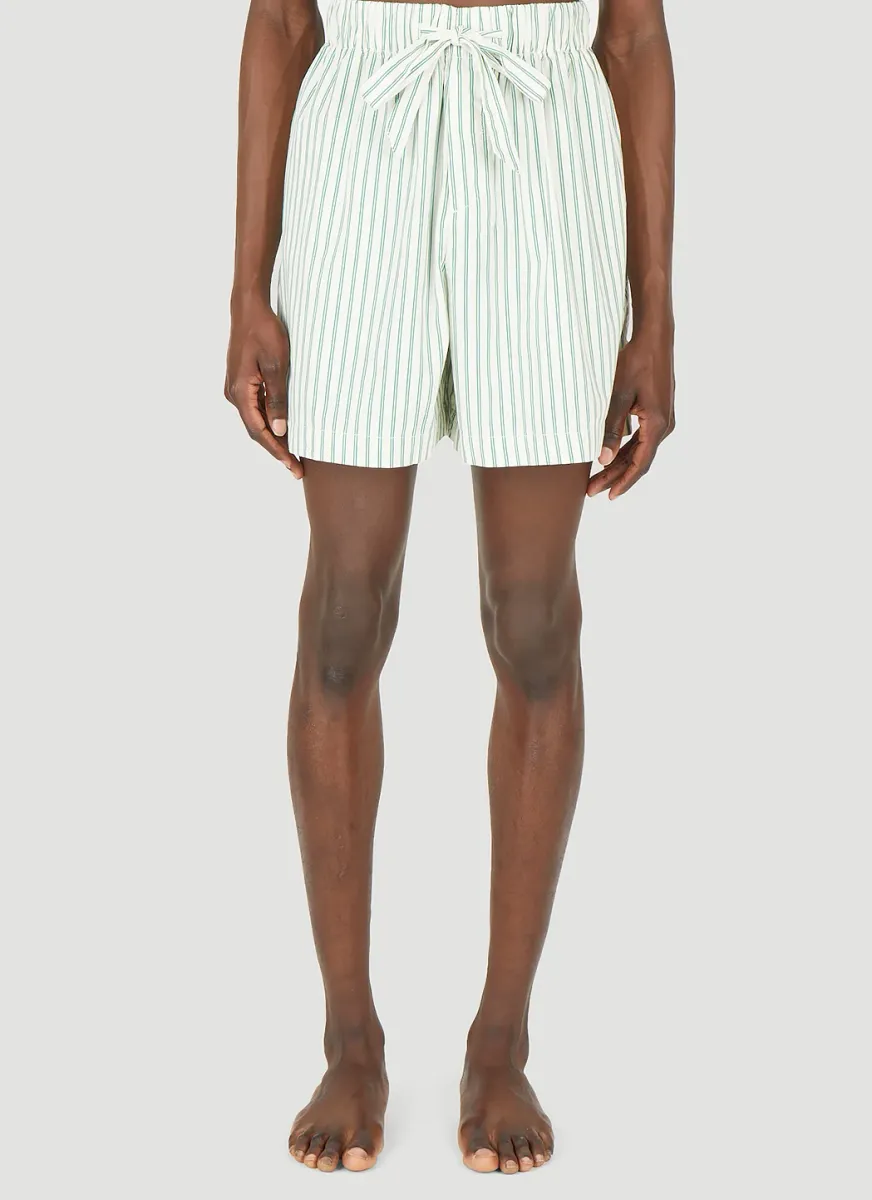 Drawstring Striped Sleep Shorts