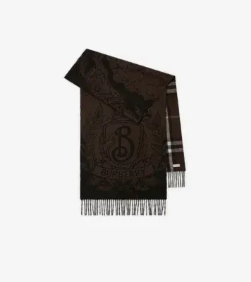 Wide Reversible Stormy Knight Scarf in Treacle brown