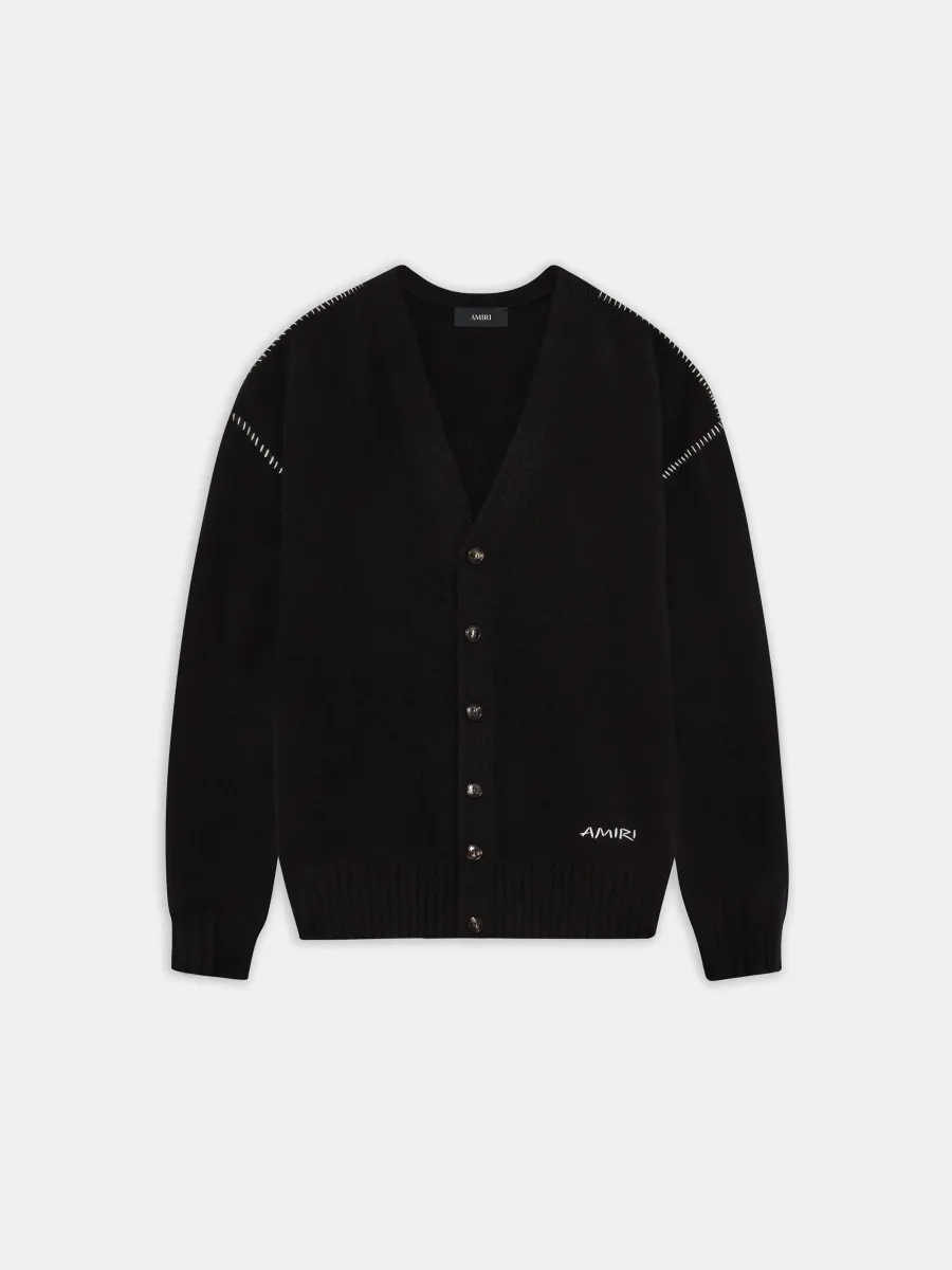 WOMEN - WOMEN'S AMIRI WHIP STITCH CARDIGAN - Black