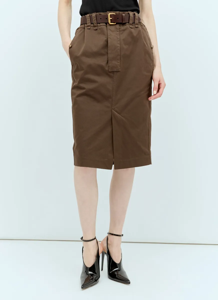 Twill Pencil Skirt