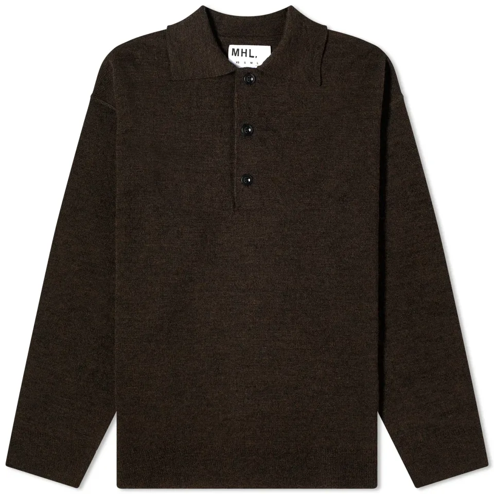 Oversized Knitted Long Sleeve Polo