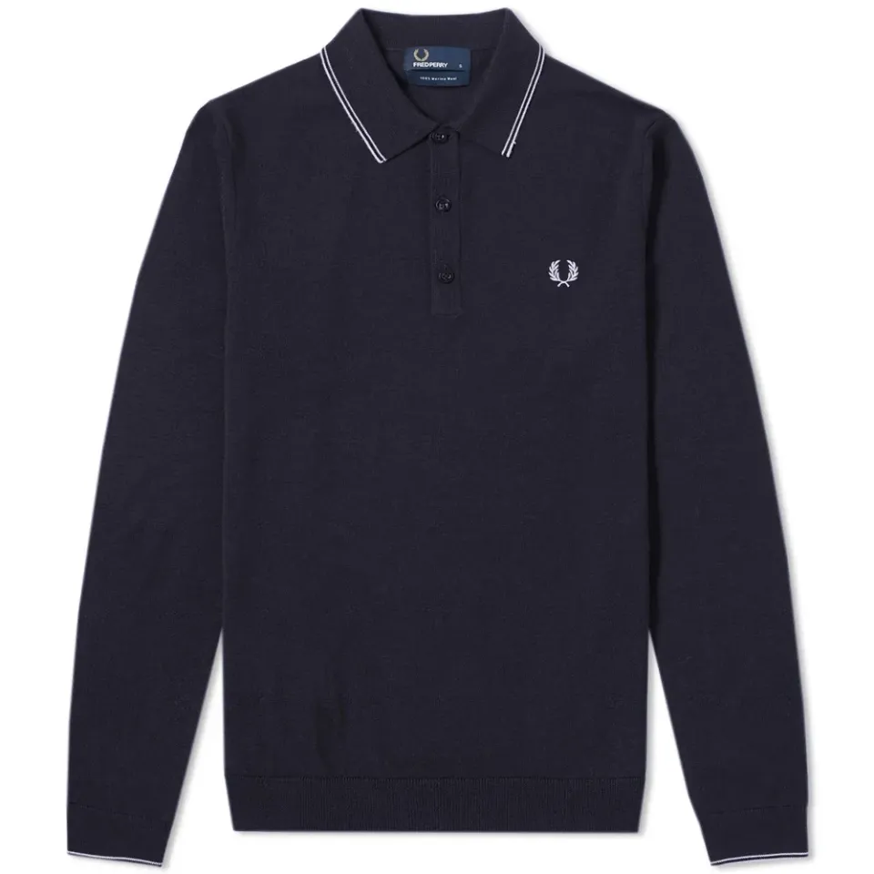 Fred Perry Long Sleeve Merino Knitted Polo