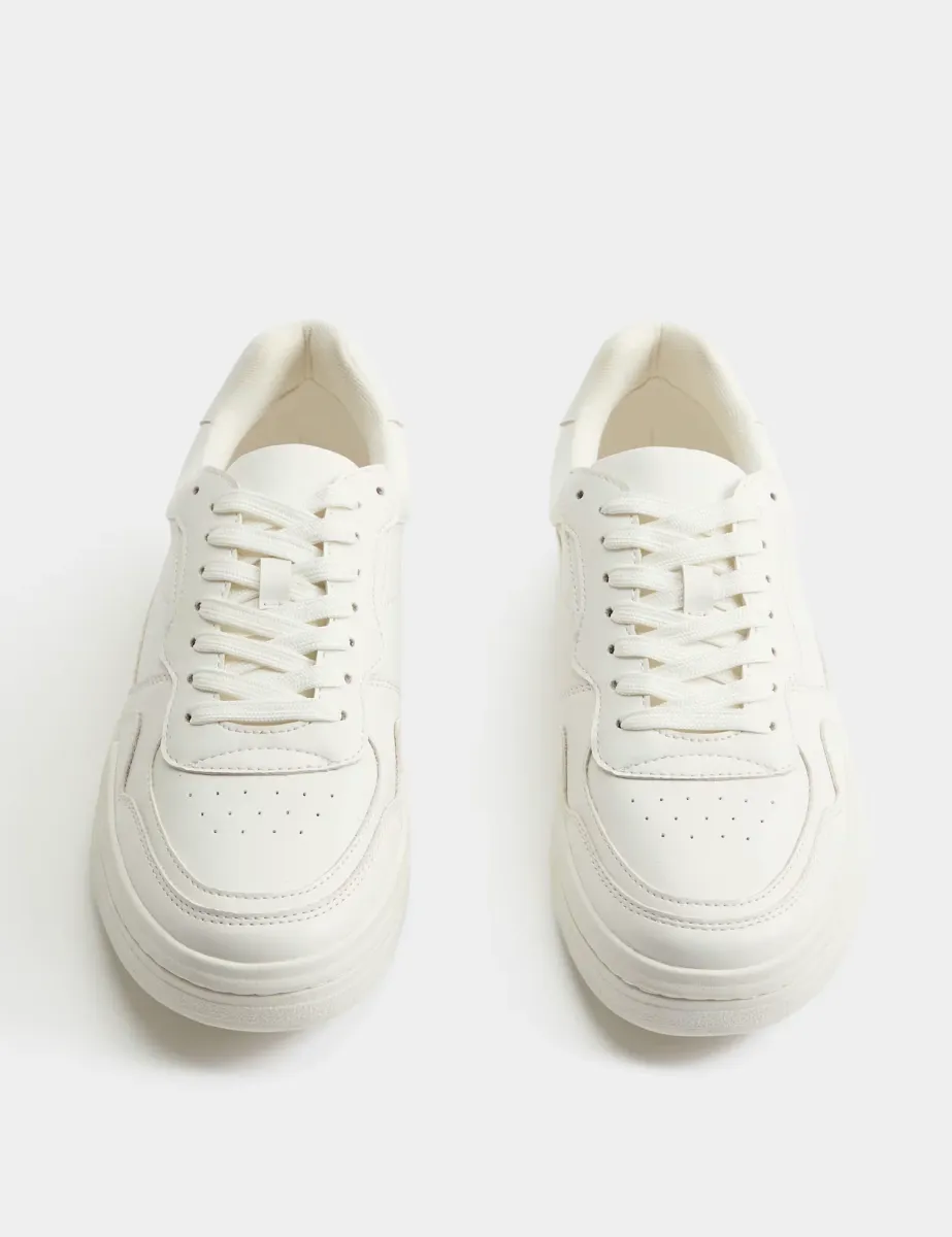 Lace Up Club Trainers White Mix