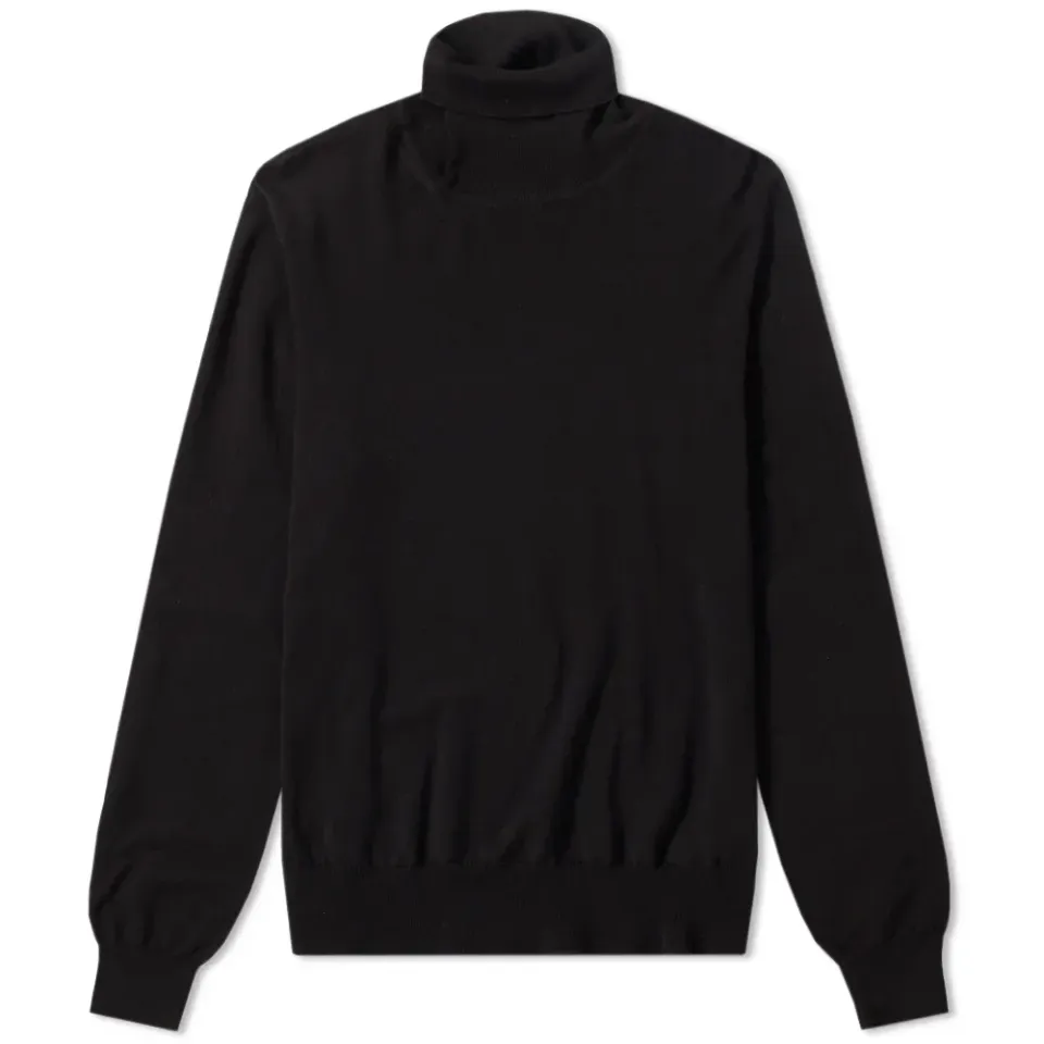 14 Cut Out Elbow Patch Turtle Neck Knit