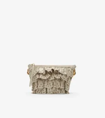 Mini Ruffle Bag in Soap beige - Women, Leather