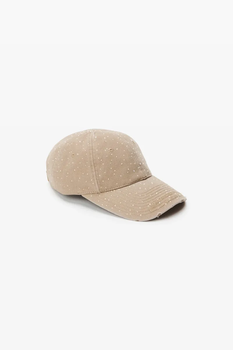 Crystal hotfix distressed baseball cap