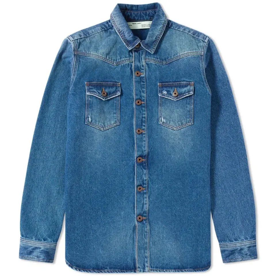 Diagonal Window Denim Shirt