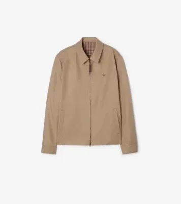 Reversible Tropical Gabardine Bloomsbury Harrington Jacket in Honey beige - Men, Wool