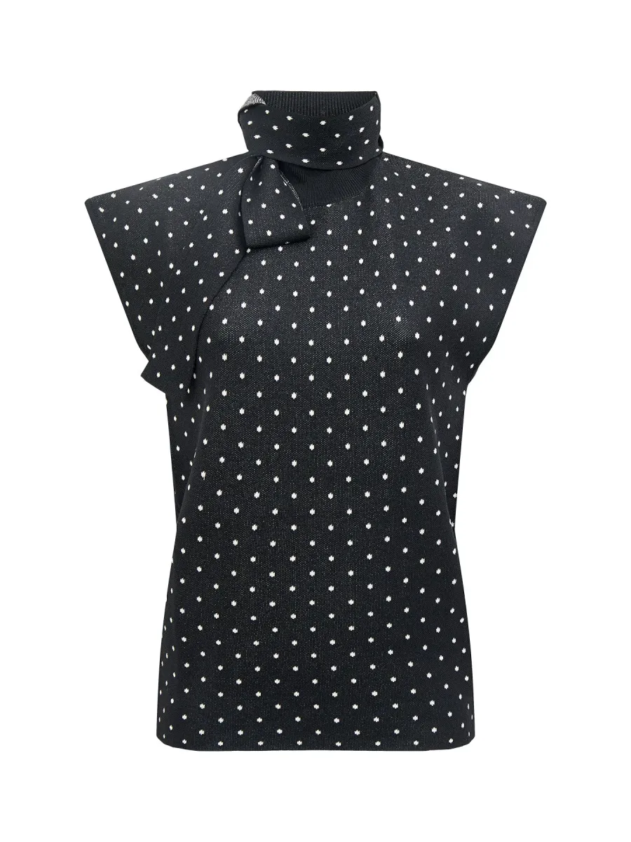 Bonnie Polka Dot High Neck Top