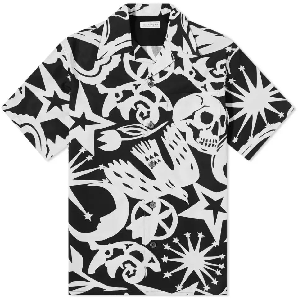 Skull All Over Print Vacation Shirt
