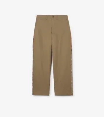 Tropical Gabardine and Check Chinos in Finch brown