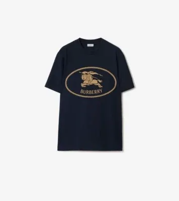 Knight Stamp Cotton T-shirt in Navy