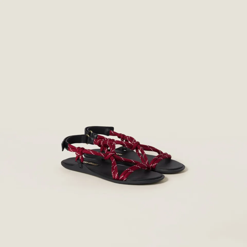 Riviere cord and leather sandals