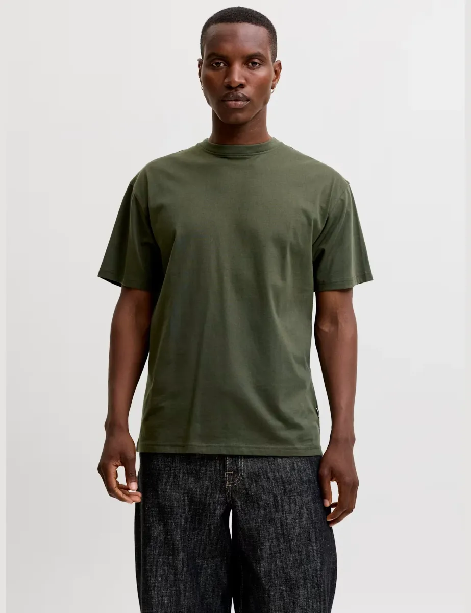 Pure Cotton Crew Neck T-Shirt Green