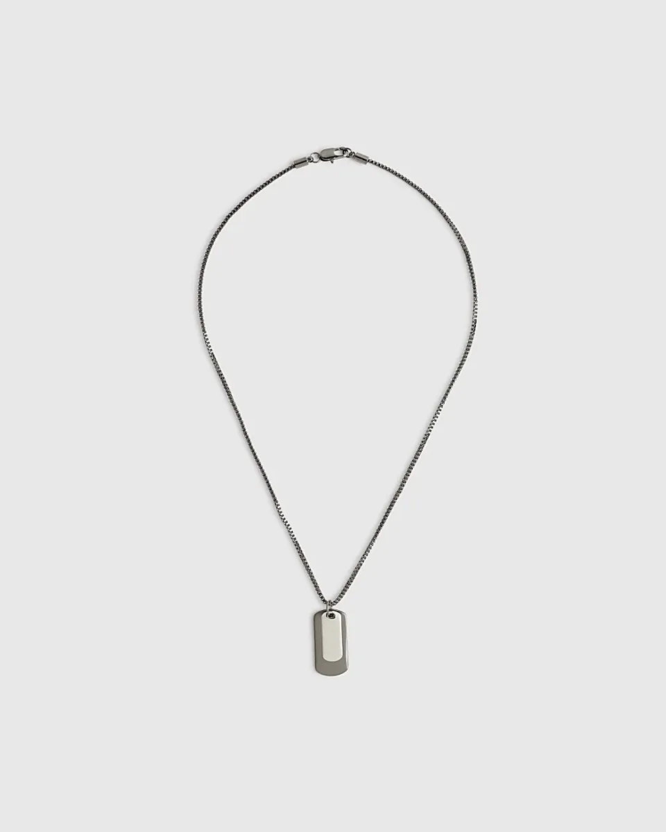 Metal Double Dog Tag Necklace
