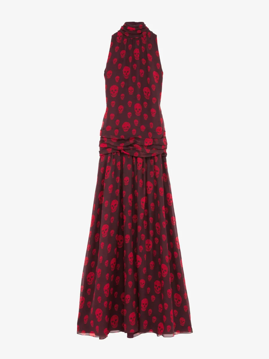 Skull Print Evening Dress