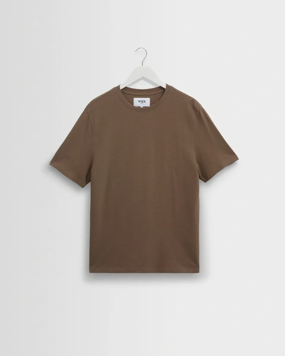 Dean - Dusty Brown Textured Organic Cotton t-Shirt