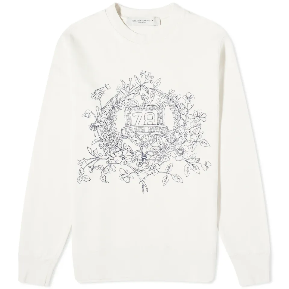 Crest Embroidery Crew Sweat