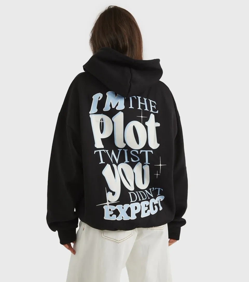 Women's Black Plot Twist Logo Hoodie