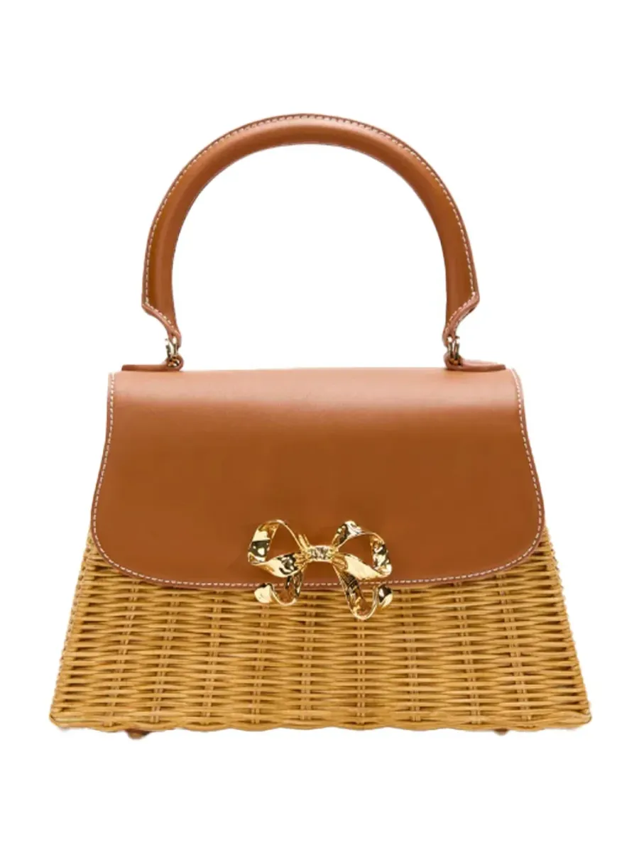 Rattan Bow Bag Brown