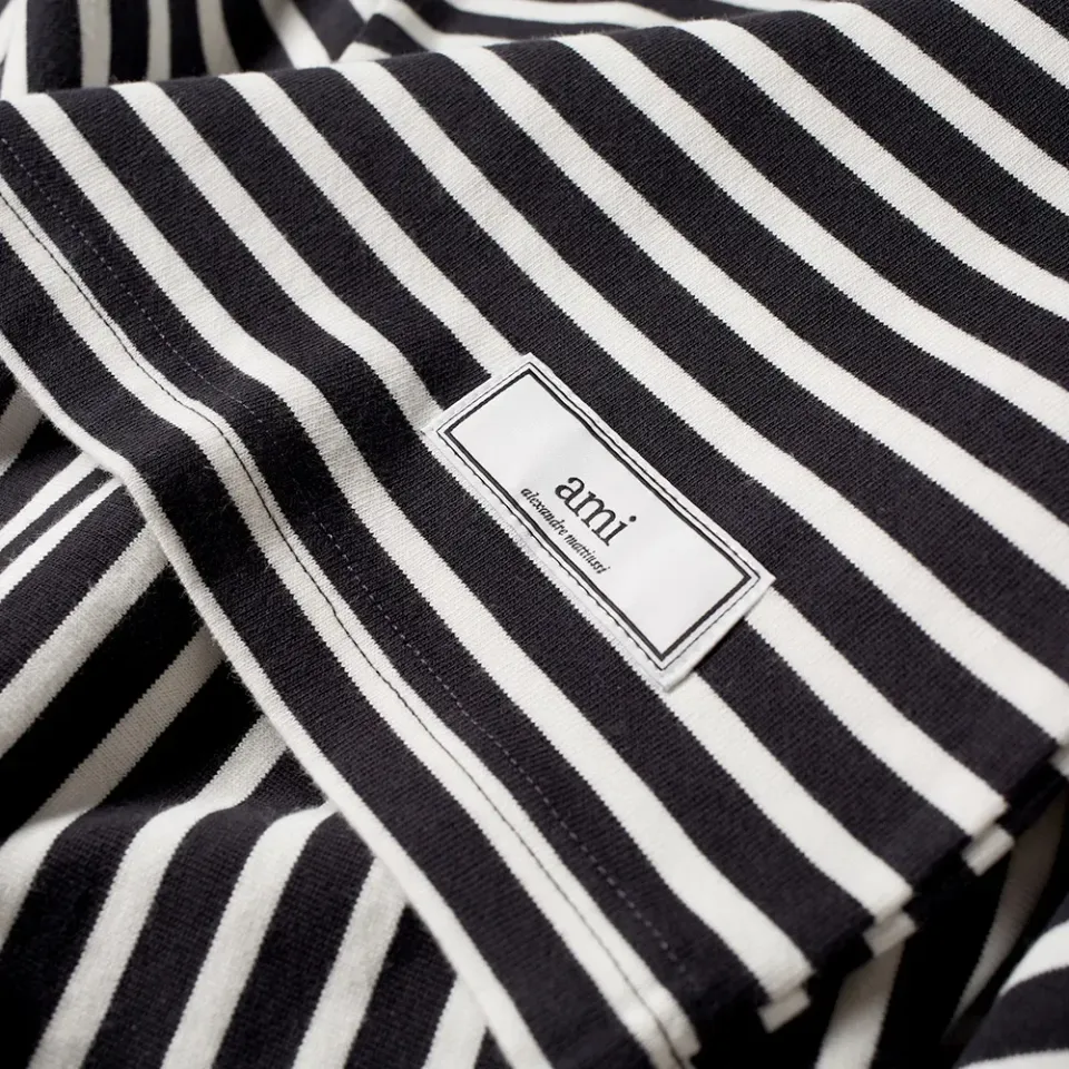 AMI Long Sleeve Stripe Tee