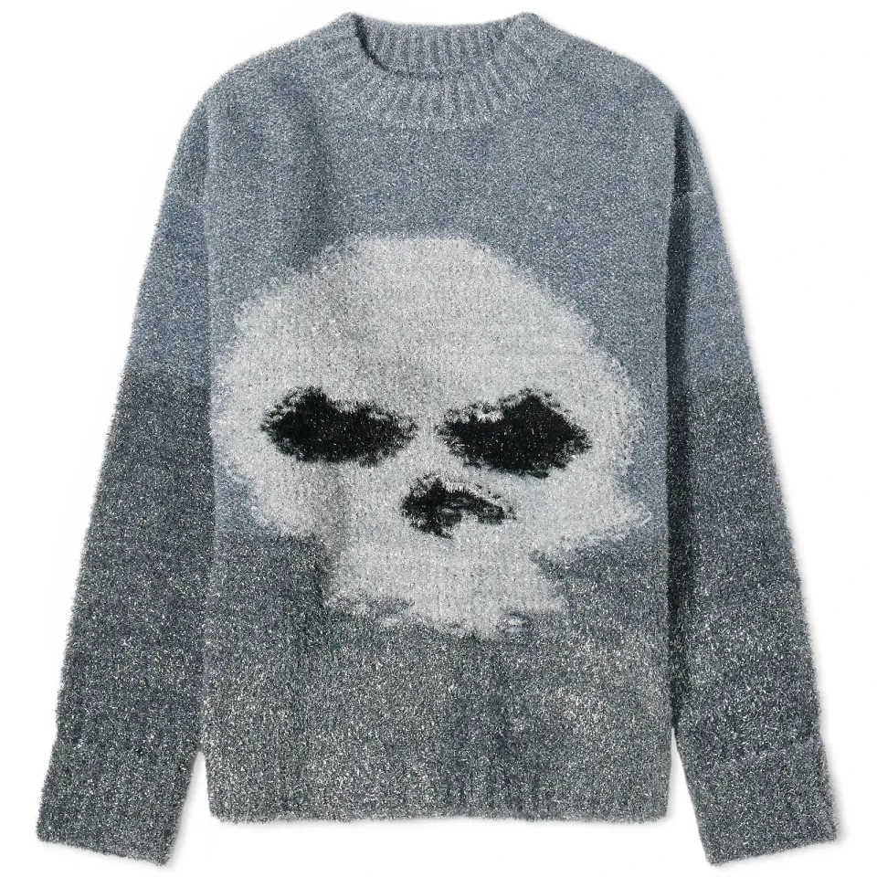 Skull Knitted Crew Neck Jumper