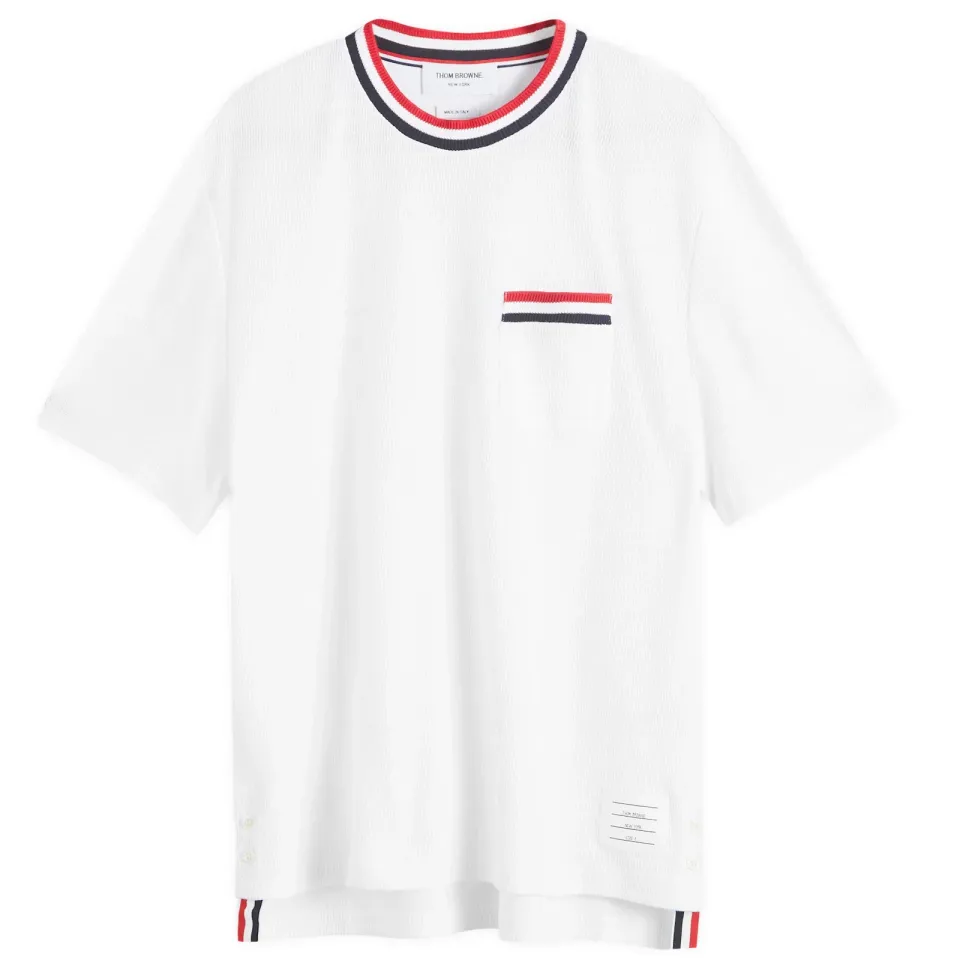 Stripe Tipped Textured T-Shirt