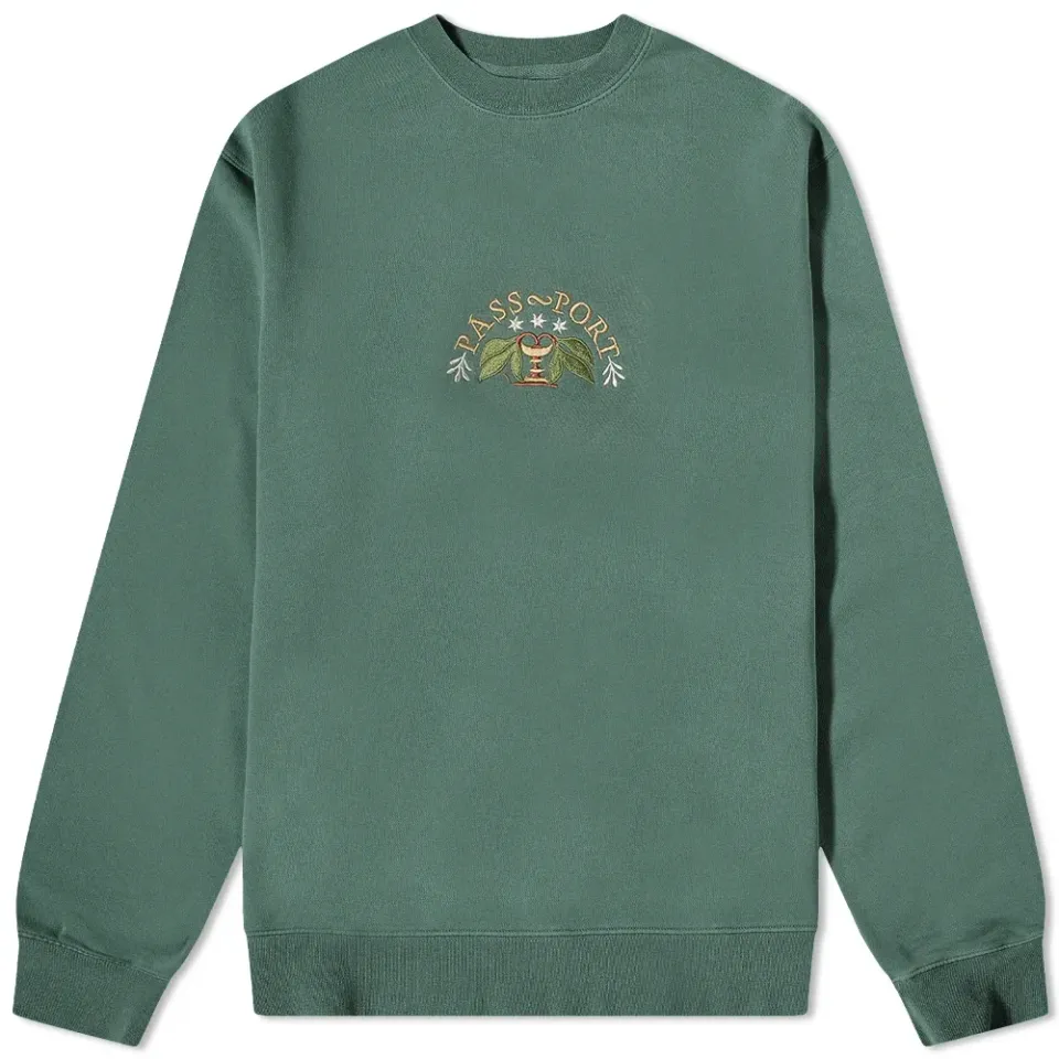 Pass-Port Arched Embroidery Crew Sweat